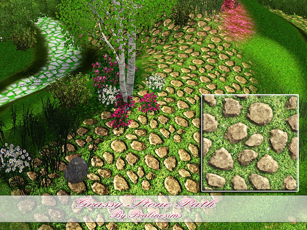 Sims 3 — Grassy Stone Path by Pralinesims — By Pralinesims