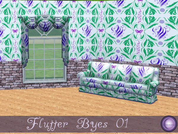 Sims 3 — Flutter Bye 01 by D2Diamond — Made from scratch using Create a Pattern. Comes in bright colors and a white