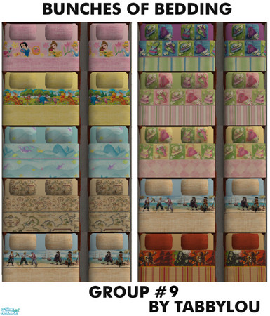 Sims 2 — TL - Bunches of Bedding Group 9 by TabbyLou — The 9th set of Bunches of Beddings. I have plenty more coming. All