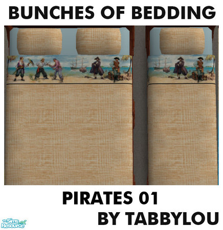 Sims 2 — TL - Kids Bedding Pirates On Island by TabbyLou — Pirates On Island in the 9th set of Bunches of Beddings. I