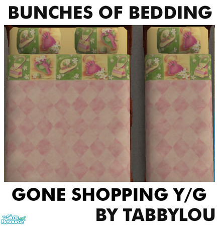Sims 2 — TL - Kids Bedding Gone Shopping Y+G by TabbyLou — Gone Shopping in Yellow & Green in the 9th set of Bunches