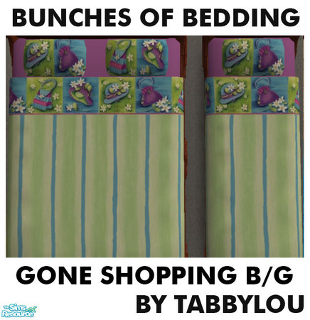 Sims 2 — TL - Kids Bedding Gone Shopping B+G by TabbyLou — Gone Shopping in Blue & Green in the 9th set of Bunches of
