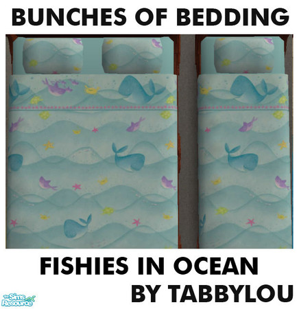 Sims 2 — TL - Kids Bedding Fishies In Ocean by TabbyLou — Fishies in the Ocean in the 9th set of Bunches of Beddings. I