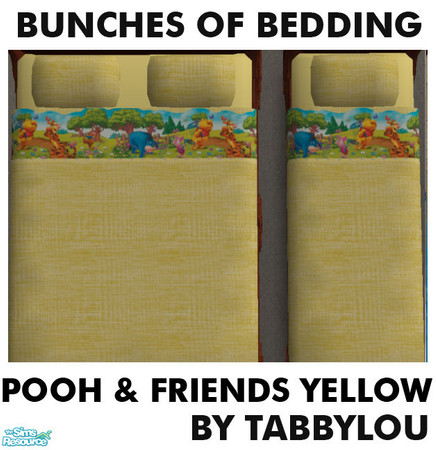Sims 2 — TL - Kids Bedding Pooh + Friends Yellow by TabbyLou — Disney Pooh & Friends in Yellow in the 9th set of