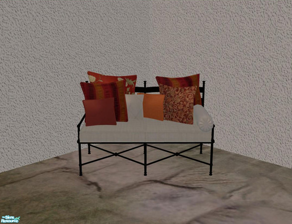 Sims 2 — PB Outdoor - recolor Polstery - white - Loveseat Black by ShinoKCR — 