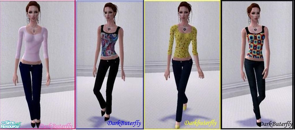 Sims 2 — Collection_04 by darkbuterfly — Cute tops with skinny jeans . Mesh by serasims. Don't forget to get the mesh on
