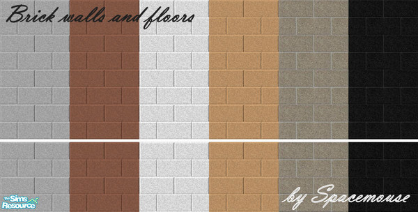 Sims 2 — Brick walls and floors by spacemouse — Brick walls and floors