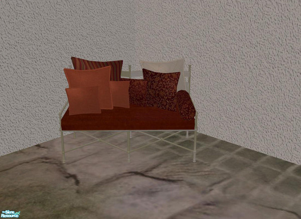 Sims 2 — PB Outdoor - recolors - polstery - red - Loveseat CI White  by ShinoKCR — 