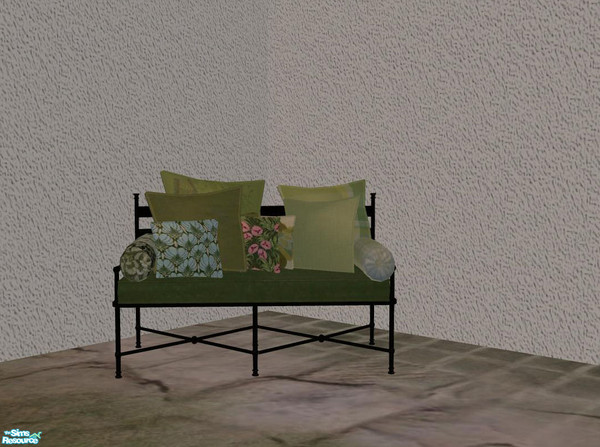 Sims 2 — PB Outdoor - recolors Polstery - green - Loveseat Black by ShinoKCR — 