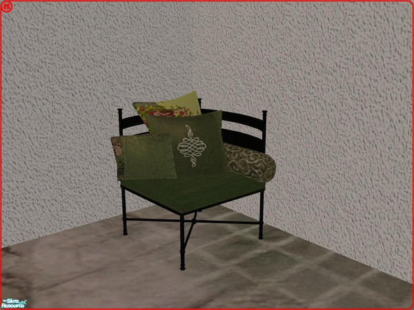Sims 2 — PB Outdoor - recolors Polstery - green - Pillows Armchairr by ShinoKCR — 