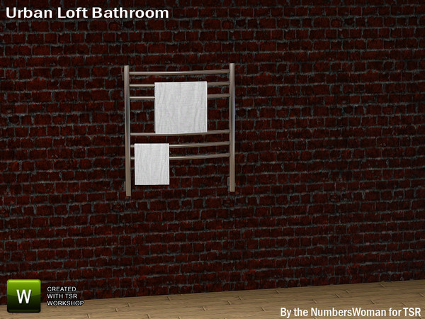 Sims 3 — Modern Urban Rustic Loft Bathroom Towel Rack by TheNumbersWoman — Urban life, urban times, urban living.The