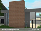 Sims 3 — Modern Orange House by Roxilla2 — Spacious, modern style with an orange twist. Double garage, pool, deck,