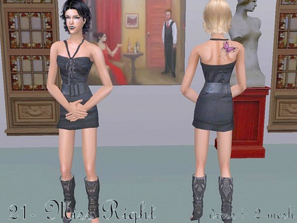 Sims 2 — 21-Miss Right by Well_sims — Sexy mini black dress for your sim :))