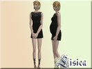 Sims 2 — Summer black dress by Lisica022 — Summer black dress with a lace bodice. Flat-soled sandals. For pregnant sims.