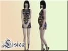 Sims 2 — Short summer dress with a print by Lisica022 — Short summer dress with a print. Flat-soled sandals. Can be used