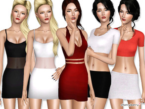 Sims 3 — Fashionable dresses - YA/A Set by CherryBerrySim — Recolorable fashionable and modern dress set for Young Adult