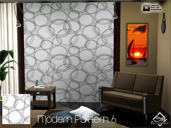 Sims 3 — Modern Pattern 6 by Devirose — Modern recolorable pattern in 2/3-level of recoloring. Ideal for any area