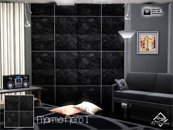 Sims 3 — Marmo Nero 1 by Devirose — Marble.Simple and elegant, ideal for modern homes but they do not renounce the