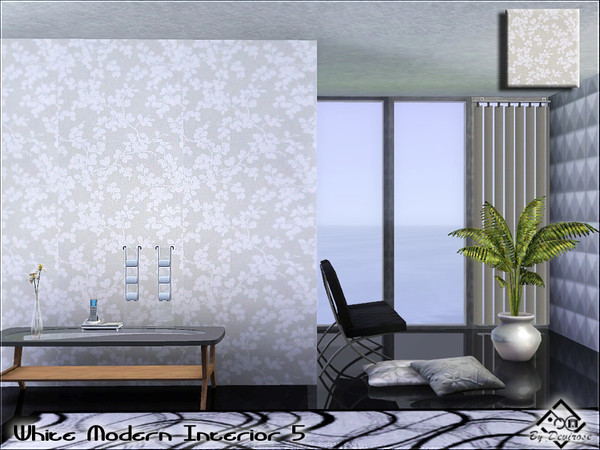 Sims 3 — White Modern Interior 5 by Devirose — White flowers ideal for sophisticated environments or for any surface you