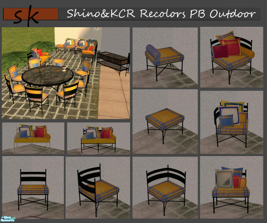 Sims 2 — PB Outdoor Recolor Polstery Provence by ShinoKCR — This is a recolor of the Polstery and Pillows of our