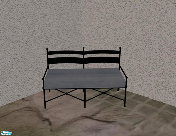 Sims 2 — PB Outdoor - recolor - Polstery - lblue - Loveseat black by ShinoKCR — 