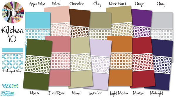 Sims 2 — Studio K Kitchen 10 by StudioKhagerks — 1-14 of 28 colors. Can be found under Paint and can be purchased for 7