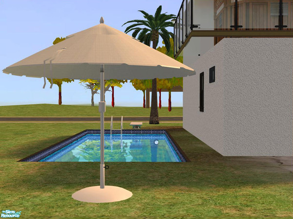 Sims 2 — PB Outdoor - recolor - Castiron white - Parasol withe by ShinoKCR — 