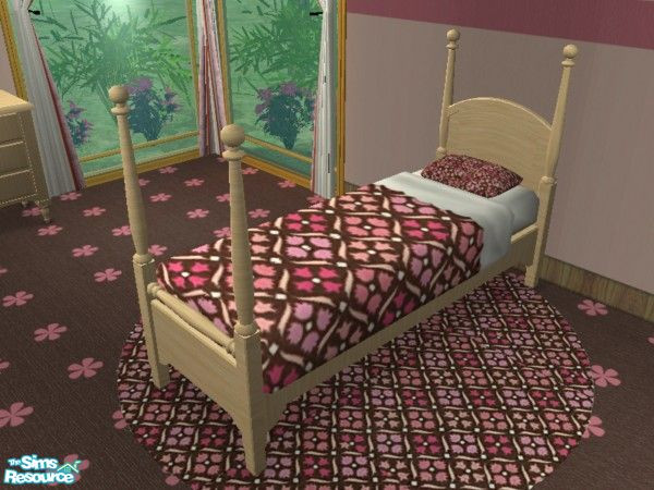 Sims 2 — TC 52 Pink Girl - Bed by EarthGoddess54 — Part of the Pink Girl bedroom. Textures by ImmeK, made for Texture