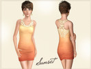 Sims 3 — Dress ''Sunset'' by Shokobiene2 — A Party Dress in Ombre-Style for YA-A. Three recolorable areas, Launcher and