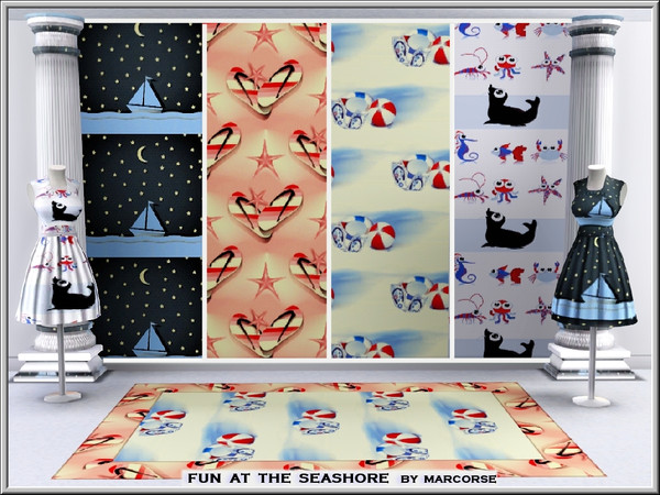 Sims 3 — Fun at the Seashore_marcorse by marcorse — Four Themed patterns with the theme of seaside fun - aimed at