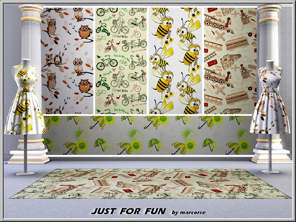 Sims 3 — Just for Fun_marcorse by marcorse — Five Themed nursery patterns - includes something suitable for both boys and