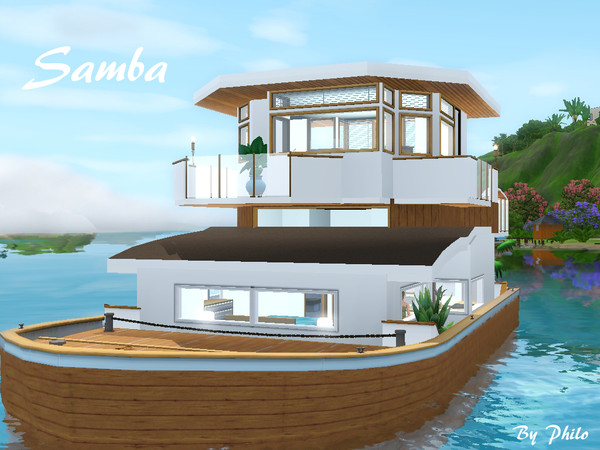 Sims 3 — Samba by philo — Samba is the most expensive houseboat from the set Welcome on board! It has 2 bedrooms and 2