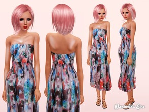 Sims 3 — Floral Embellished Dress by Alexandra_Sine — Floral Embellished Dress for your young-adult and adult female