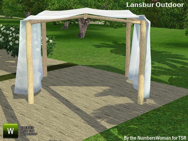 Sims 3 — Lansbur Outdoor Canopy by TheNumbersWoman — For the outdoor planning in all of us.The NumbersWoman at TSR.