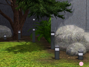Sims 3 — Modern Bollard Set by DOT — Modern Bollard Lamp Set. Modern and Contemporary style outdoor lighting. 7 Lights