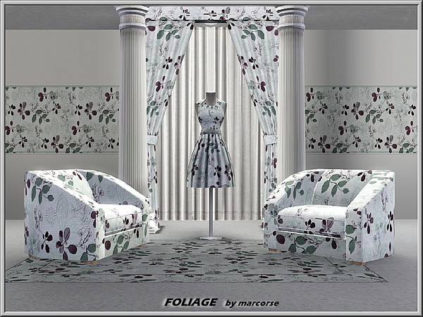 Sims 3 — Foliage_marcorse by marcorse — Abstract pattern: abstract leaves in an all-over design in shades of brown,green