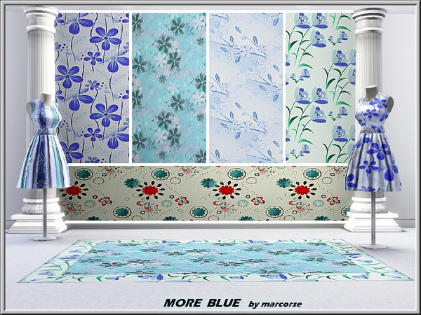 Sims 3 — More Blue_marcorse by marcorse — More pretty blue patterns for your Simming enjoyment. Butterfly Path is found