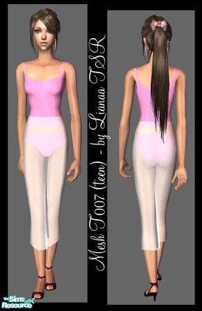 Sims 2 — Mesh T007 LianaSims2 by Lianaa — Mesh T007 LianaSims2 - alpha editable mesh for teen females