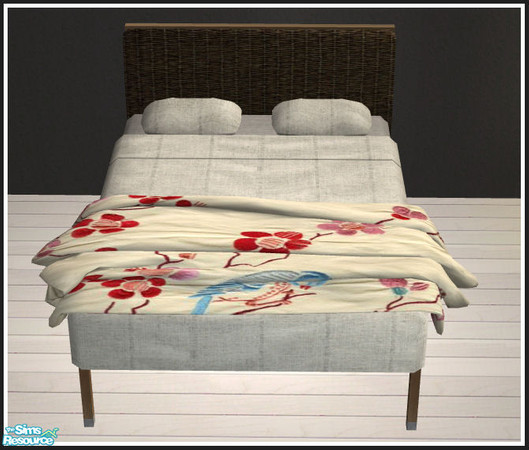 Sims 2 — Cosy sleeping flowery red - throw 1 by mirake — 