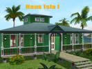 Sims 3 — Haus  Isla I by Macroglossum — This green wooden house is big enough for a whole family, or to use also good as