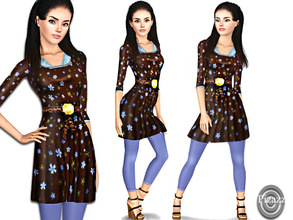 Sims 3 — Floral Casual Outfit - A by pizazz — A floral Casual Outfit that is set up for everyday, formal, and career.