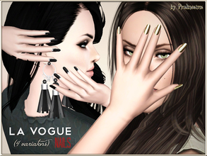 Sims 3 — La Vogue Nails (4 VARIATIONS) by Pralinesims — New beautiful, realistic nails. In CAS it looks a little dark,