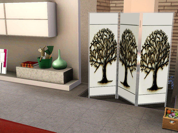 Sims 3 — Metal Tree Panel by twosister422 — Metal Art Tree Panel. Weathered Tree design, embossed to stand out and placed