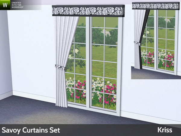 Sims 3 — Savoy Curtains Tieback Solid Left by Kriss — Stylish and versatile. Lets light in while keeping nosy neighbours