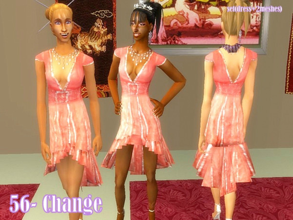 Sims 2 — Tango dress by Well_sims — Beautiful pink tango dress for your sim.