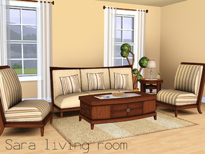 Sims 3 — Sara living room by spacesims — This is a traditional living room combining wooden furniture with soft fabrics.