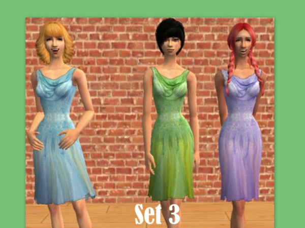 Sims 2 — Set 3 by Well_sims — Beautiful dress in 3 color for your sim. 