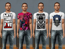 Sims 3 — T-Shirt Pack by killervamp6632 — 4 T-Shirts For Young Male Adults.