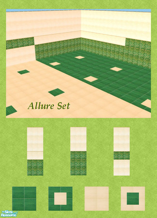 Sims 2 — Allure Set by triss — Tiles with ornament for more demanding Sims. To help them turn their bathroom into