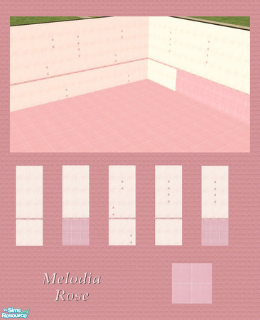 Sims 2 — Melodia Rose Set by triss — Set of tiles in light, pastel colours. Perfect to give your Sims' houses a nice,